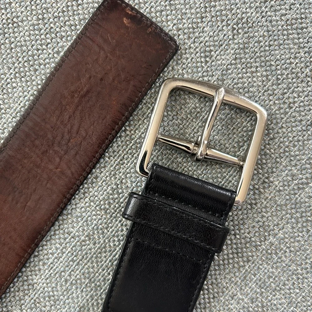 Coach C Black Canvas Leather Belt Size Small